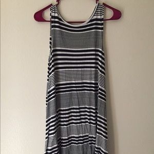 Black/white striped dress